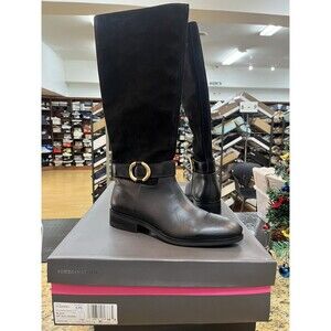 Vince Camuto SAMTRY Tall Leather Riding Boots Black Size 8.5 Equestrian New